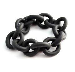 Pulsera goma argollas negras