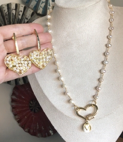 Collar perlas broche cuore