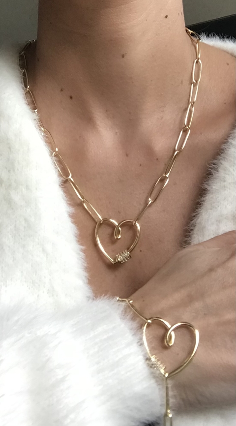 Collar broche corazón