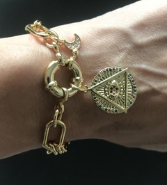 Pulsera pirámide ojo protector y luna - comprar online