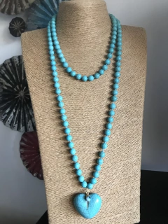 Collar turquesa corazón