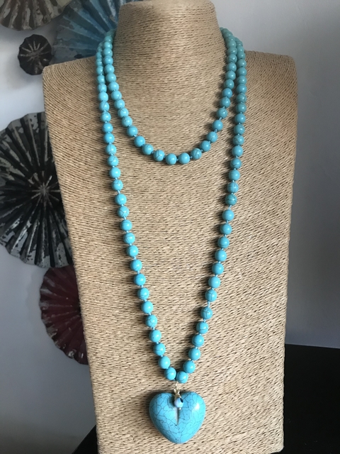 Collar turquesa corazón