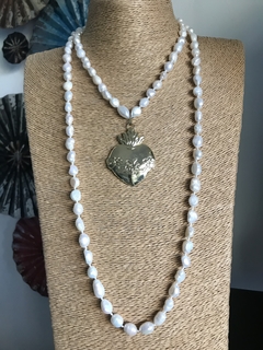 Collar perlas con detente corazón XL en internet