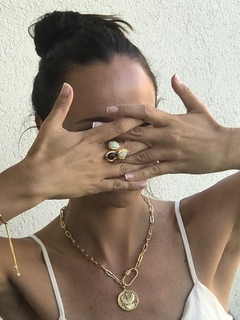 Anillo ajustable piedras naturales - Joyas De Mi Alma