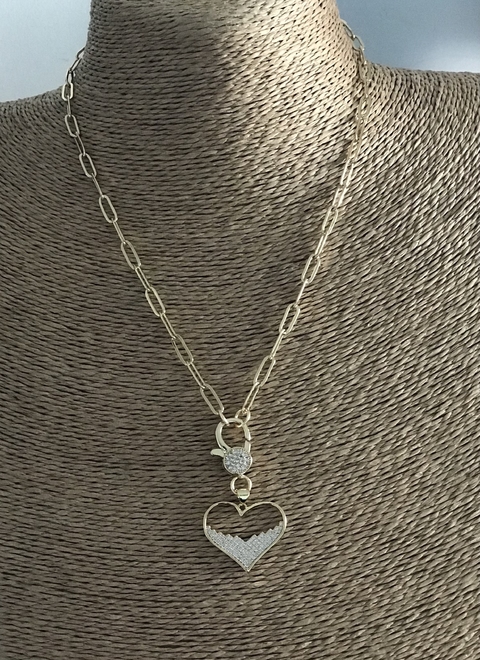 Collar corazón ojo circón