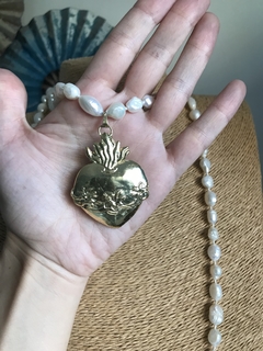 Collar perlas con detente corazón XL - Joyas De Mi Alma