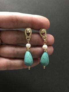 Aros turquesa perlita