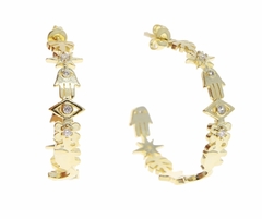 Aros argolla de amuletos