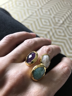 Anillo ajustable piedras naturales - comprar online