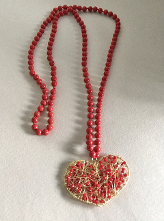 Collar rojo corazón XL - comprar online