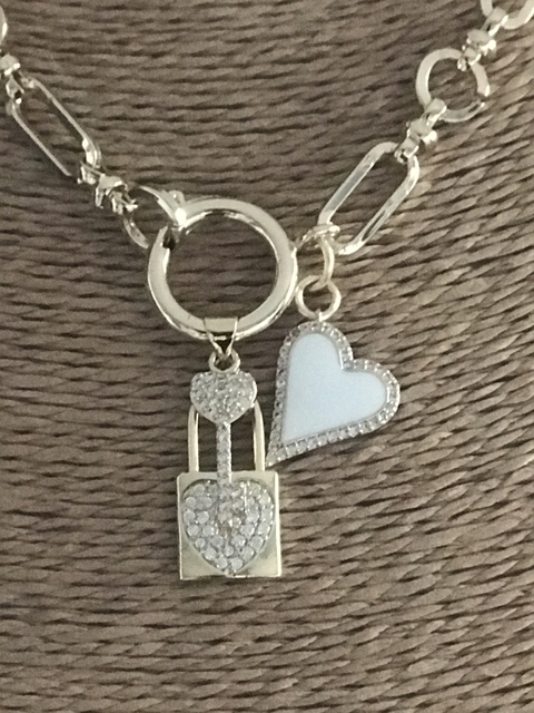 Collar candado corazón