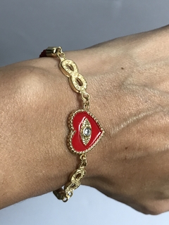 Pulsera roja protección corazón infinito - comprar online