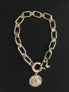 Pulsera pirámide ojo protector y luna en internet