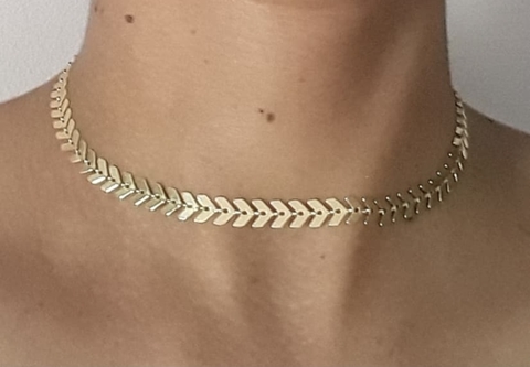Collar Choker hojas