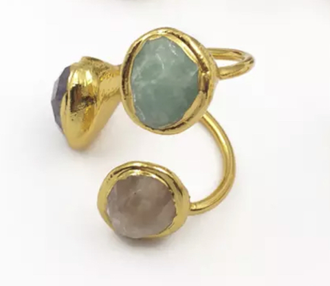 Anillo ajustable piedras naturales