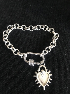 Pulsera cadena rolo con corazón - comprar online