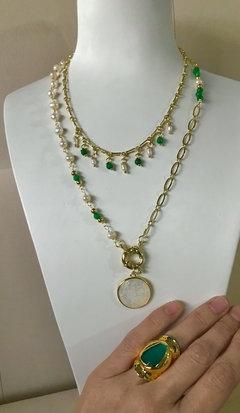 Collar San Benito exclusivo piedras verdes - comprar online
