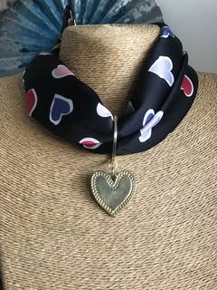 Pañuelo corazones negros - comprar online