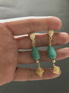 Aros turquesa rombo