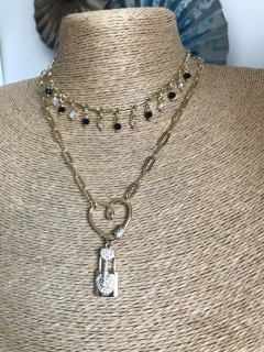 Collar cristales black and white en internet