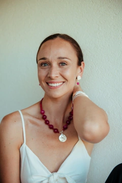 COLLAR AGATA FACETADA FUCSIA - comprar online