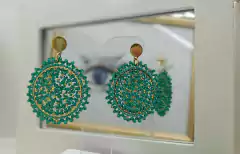 Aros verdes mostacillas