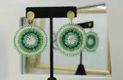 Aros verdes mostacillas