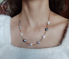 Collares perlas grises - comprar online