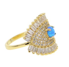 Anillo ojo ópalo azul - comprar online