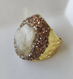 Imagen de Anillo piedra natural con circones
