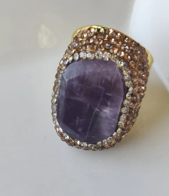 Anillo piedra natural con circones