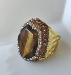 Imagen de Anillo piedra natural con circones