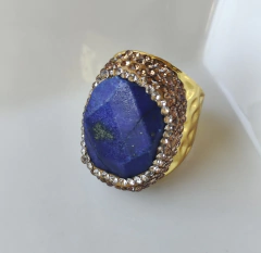 Anillo piedra natural con circones - comprar online