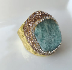 Anillo piedra natural con circones