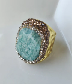 Imagen de Anillo piedra natural con circones