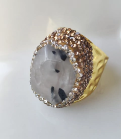 Anillo piedra natural con circones en internet