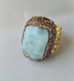 Imagen de Anillo piedra natural con circones