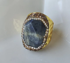 Anillo piedra natural con circones