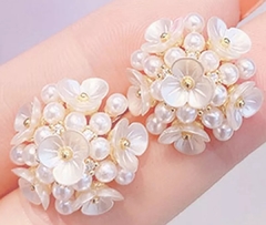 Aros flores nacar