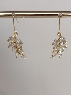 Aros hojas Swarovski