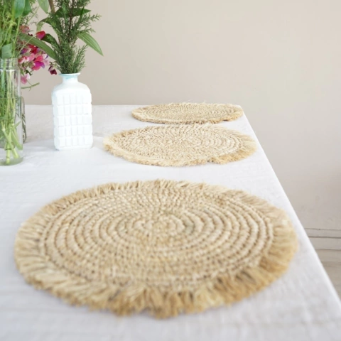 INDIVIDUAL DE RAFFIA NATURAL IMPORTADO - 38CM - AT
