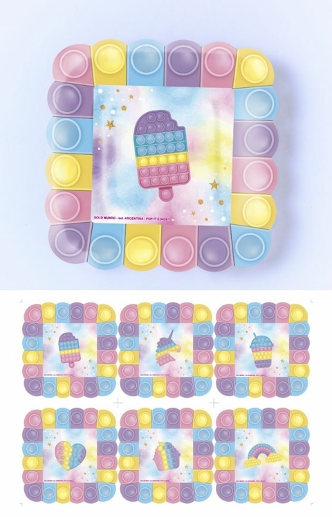Plato cuadrado pop it x8