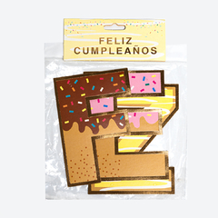 Banderin letras feliz cumpleaños donas con stamping x1 - comprar online