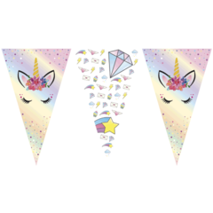 Banderin triangular unicornio dreams x1