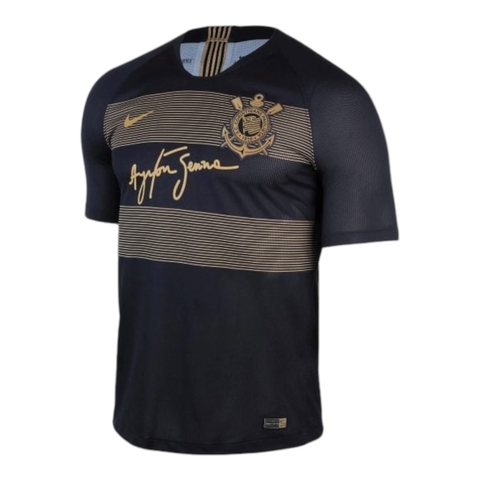 Camisa Retrô Corinthians 2018/19 - Masculina Nike - Preta com detalhes em Dourado
