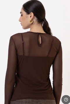 BLUSA DE TULE MANGA LONGA COM REGATA - comprar online