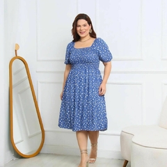 VESTIDO MIDI COM LASTEX ESTAMPADO - comprar online