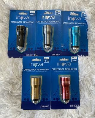 Carregador Fonte Veicular 3.4a 2usb Inova Car-8357