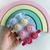 Par hair clips pompom coraçãozinho