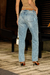Calça Jeans Lumini Reta Recorte Lateral - comprar online
